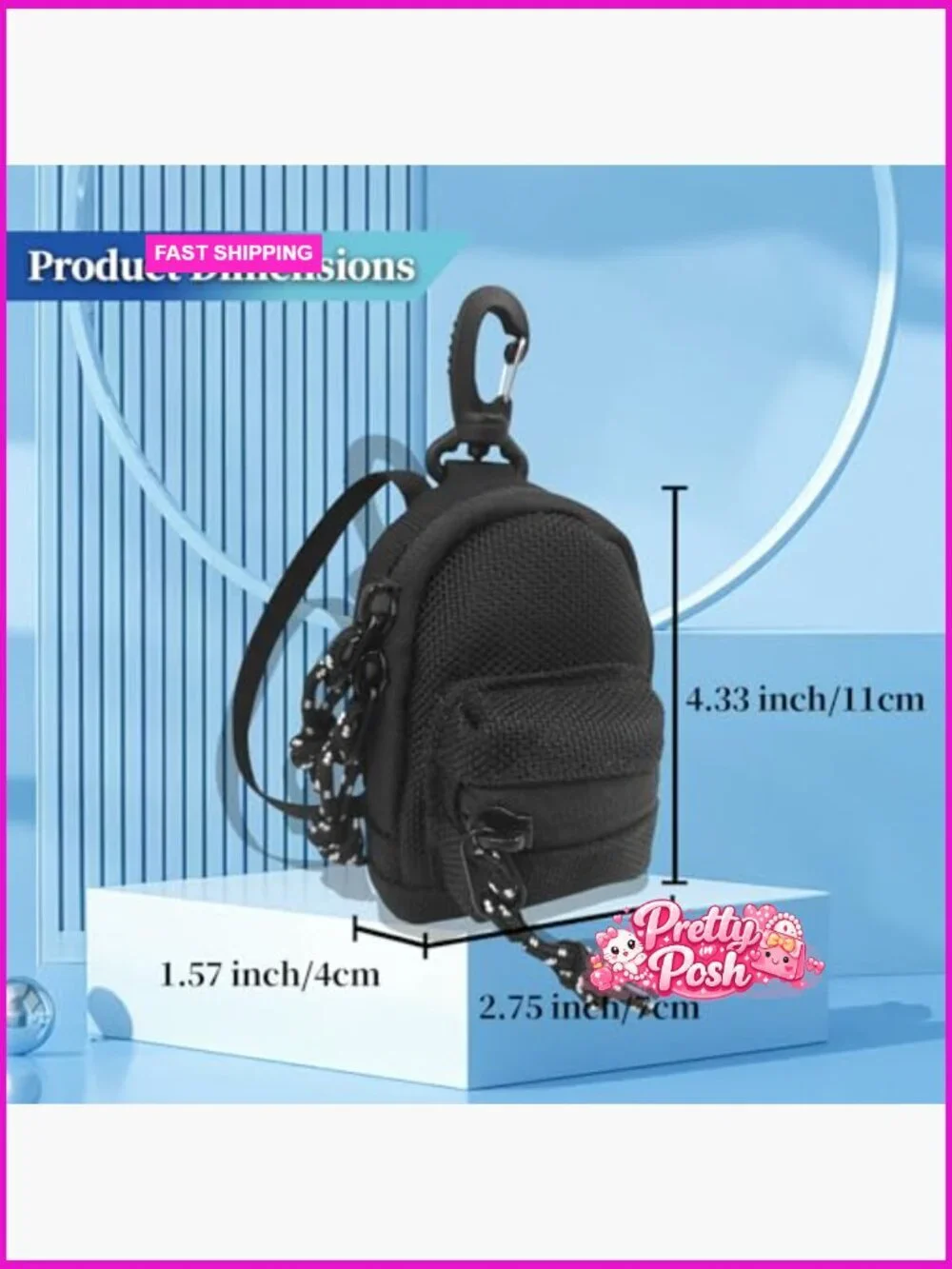 Nylon Coin Purse Keychain Wallet with Zipper, Mini Tactical Pouch